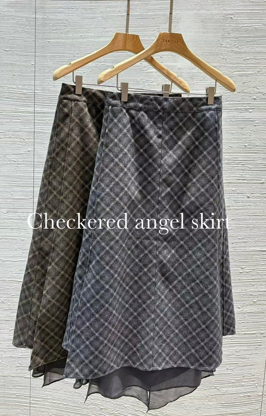 🧚《Checkered angel skirt|冬日柔暖格紋感》