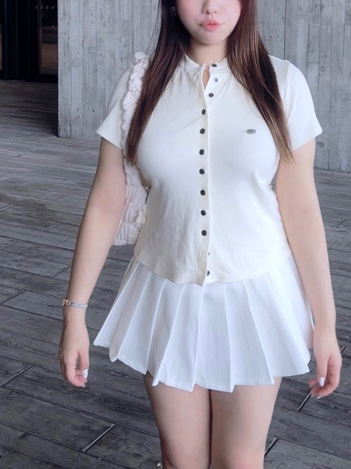 【𝒪𝓊𝓇 𝒮𝓊𝓂𝓂ℯ𝓇 ☀︎校園風柔軟短袖top/ 2色】