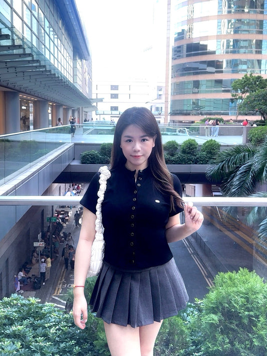 【𝒪𝓊𝓇 𝒮𝓊𝓂𝓂ℯ𝓇 ☀︎校園風柔軟短袖top/ 2色】