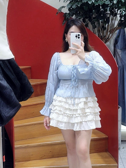 【𝒪𝓊𝓇 𝒮𝓊𝓂𝓂ℯ𝓇 ☀︎ 仙氣感透紗長袖上衣 / 2色】