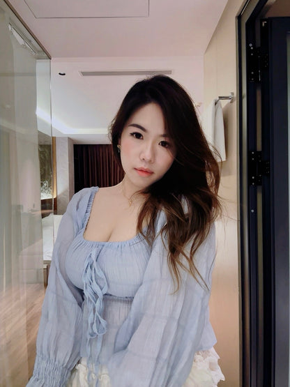 【𝒪𝓊𝓇 𝒮𝓊𝓂𝓂ℯ𝓇 ☀︎ 仙氣感透紗長袖上衣 / 2色】