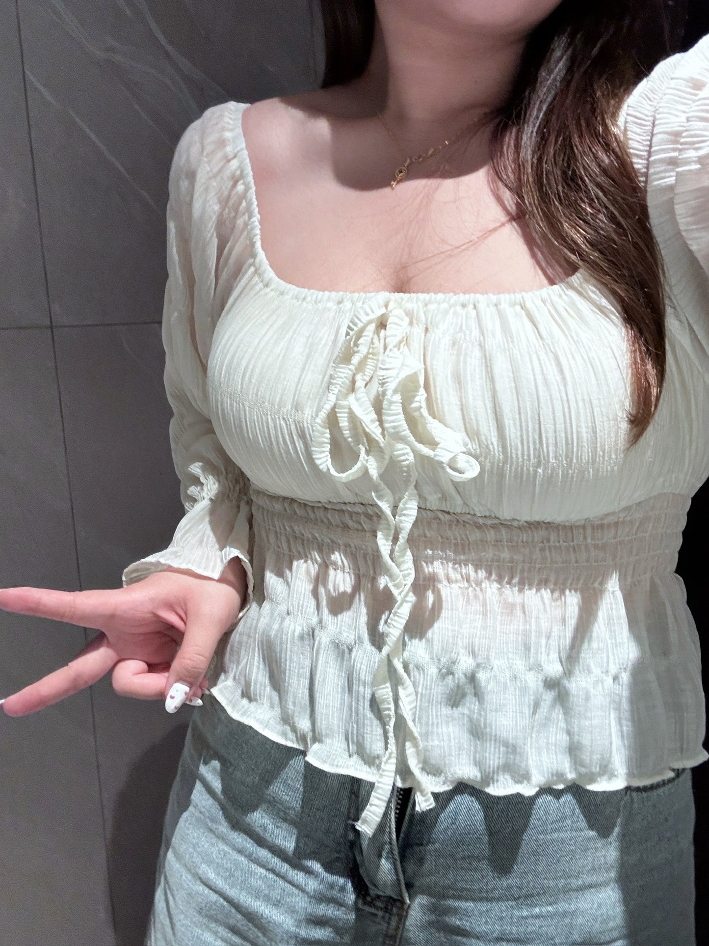 【𝒪𝓊𝓇 𝒮𝓊𝓂𝓂ℯ𝓇 ☀︎ 仙氣感透紗長袖上衣 / 2色】