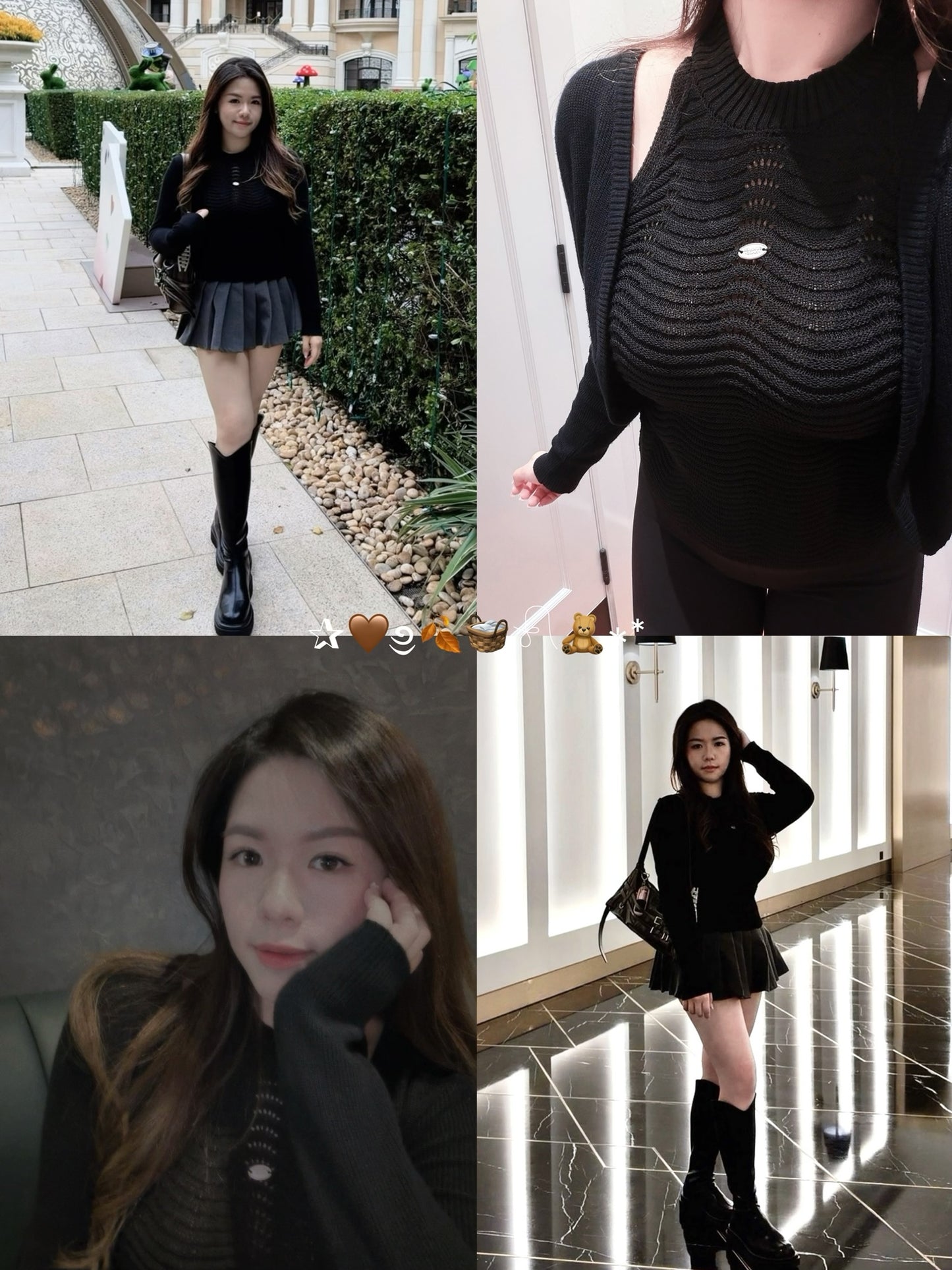 【甜中帶酷波浪針織兩件套🖤】