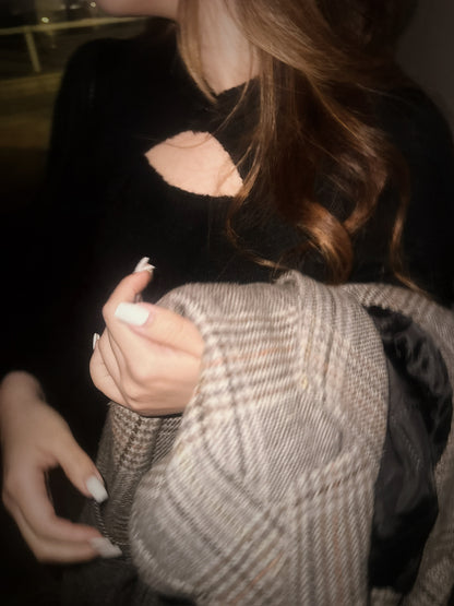 【New Year!! ୨୧兩色入!! 開叉鏤空波萊羅針織衫】