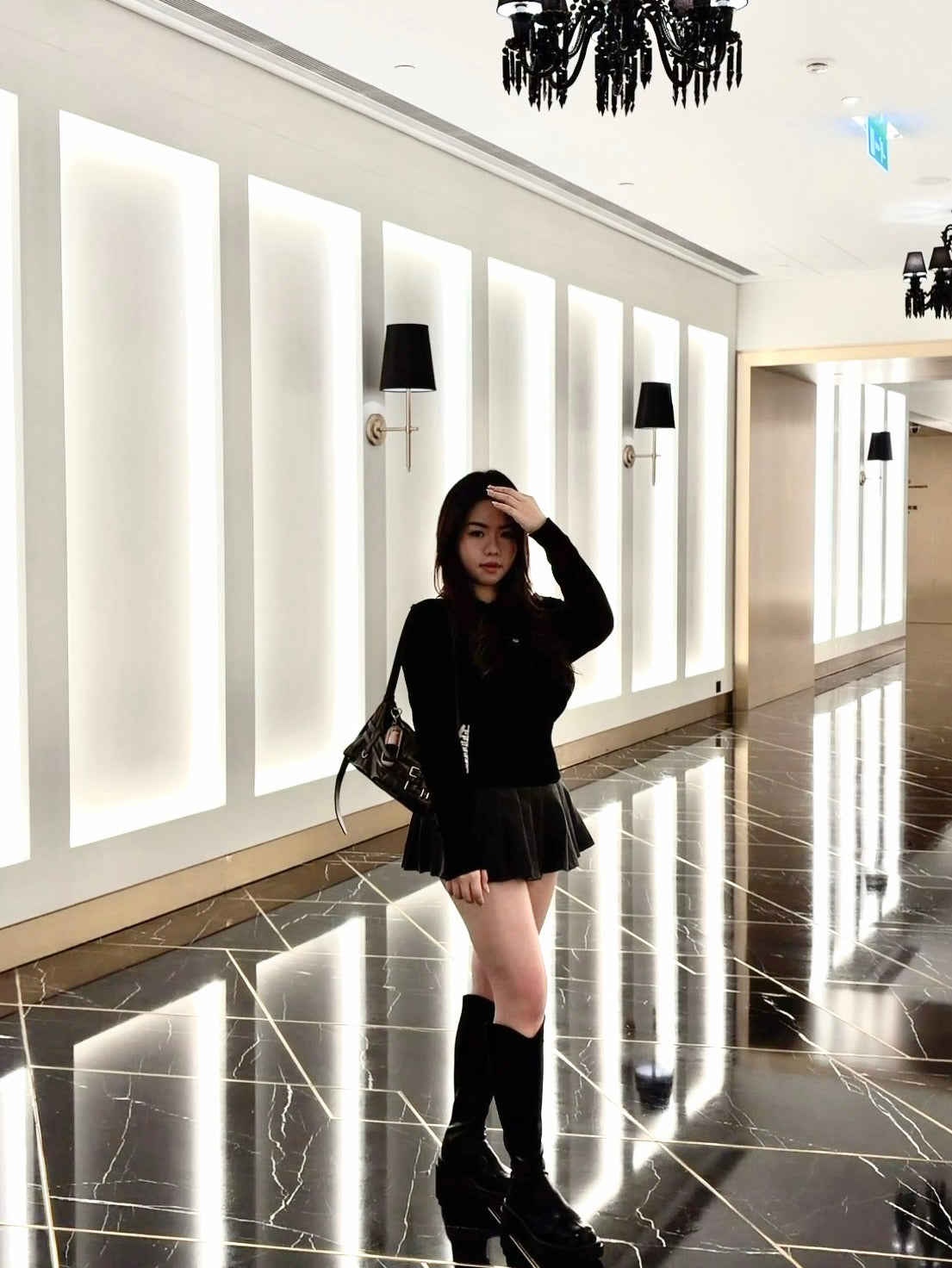 【甜中帶酷波浪針織兩件套🖤】