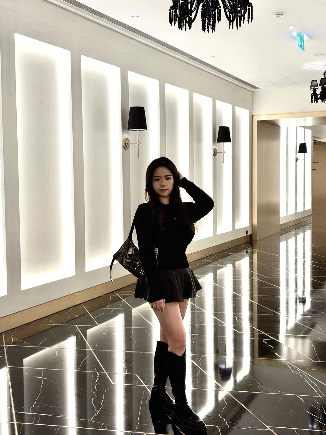 【甜中帶酷波浪針織兩件套🖤】