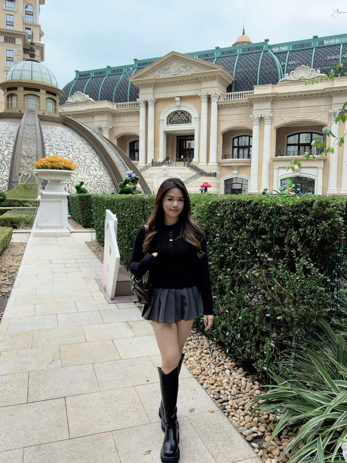 【甜中帶酷波浪針織兩件套🖤】